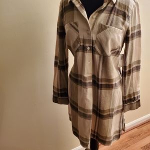 Plaid Dress Taupe And Cream by Old Navy Size M